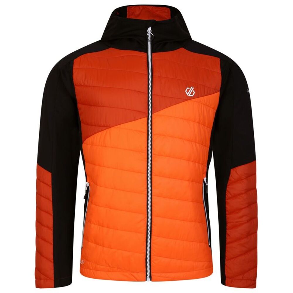 Dare 2B Mens Touring Contrast Panel Hybrid Jacket / Puffins Orange/Rooibos Tea